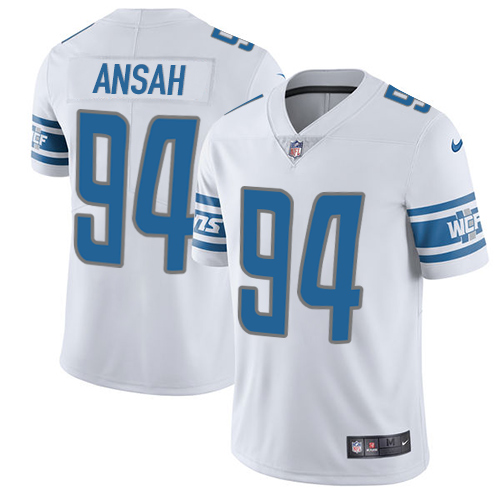 Nike Lions #94 Ziggy Ansah White Men's Stitched NFL Vapor Untouchable Limited Jersey - Click Image to Close